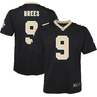 youth new orleans saints drew brees nike black team color g